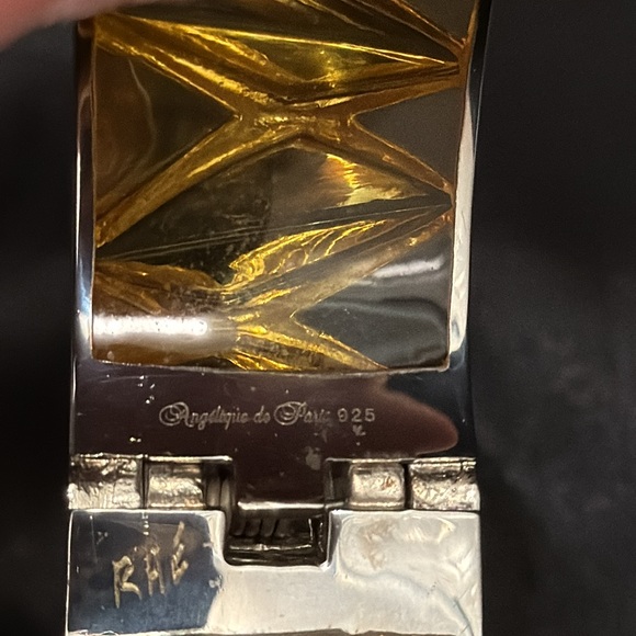 Authentic Angélique de Paris 925 Silver and Resin Statement Bracelet - Picture 6 of 8